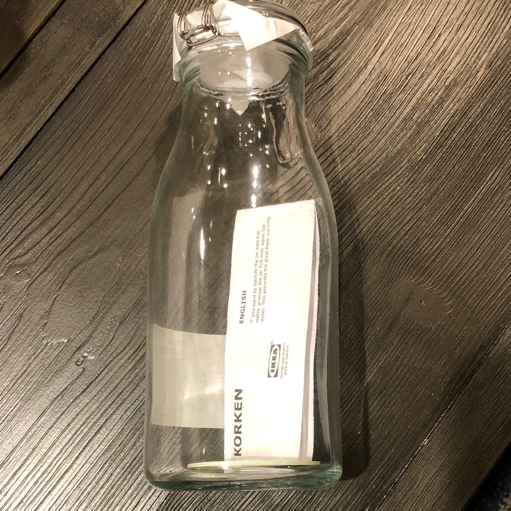 IKEA Clear Glass Bottle with Lid